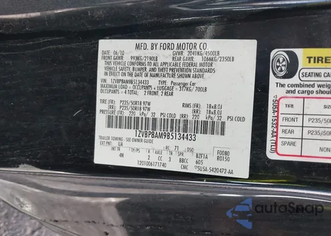 2011 Ford Mustang V6 Premium z USA, uszkodzony, nr VIN 1ZVBP8AM9B5134433